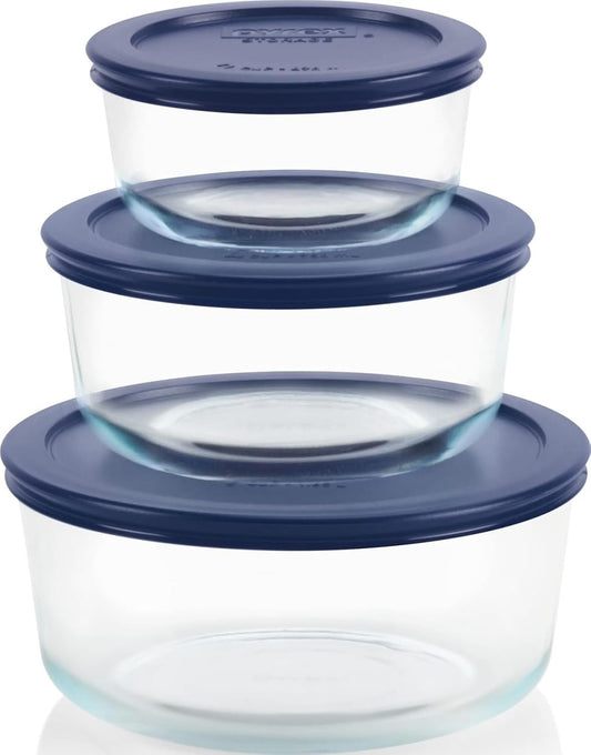 Pyrex Simply Store (3-Pack) Glass Food Storage Containers Set (2, 4, 7 Cup)