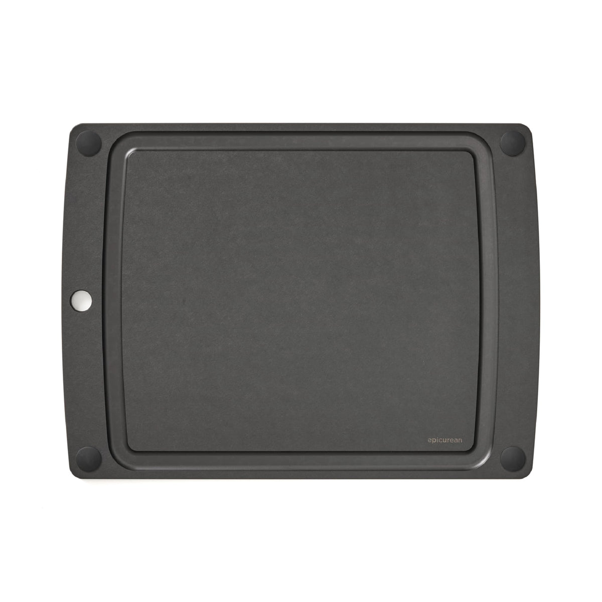 Epicurean All-In-One Cutting Board with Non-Slip Feet and Juice Groove, 11.5" × 9", Natural/Black