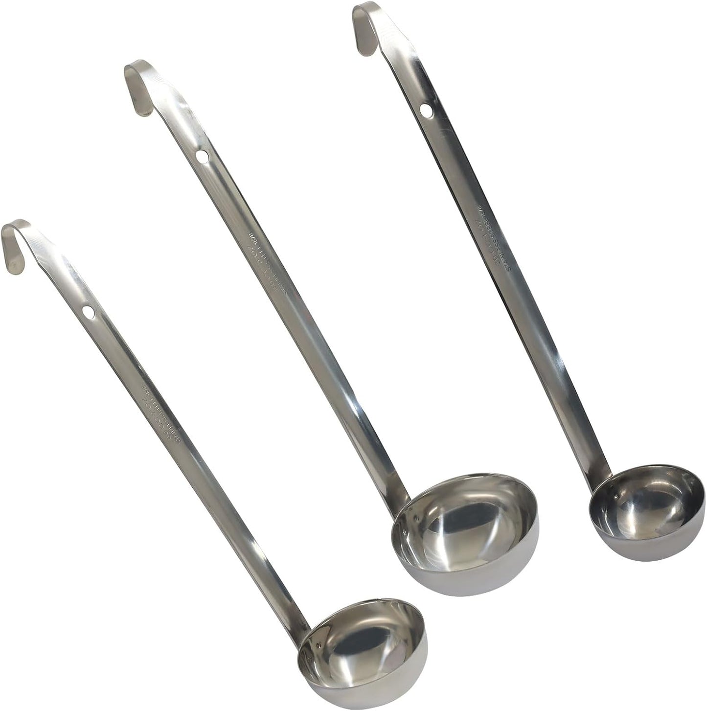 Hitefu 3 Pcs Stainless Steel Soup Ladle Set, 1 oz