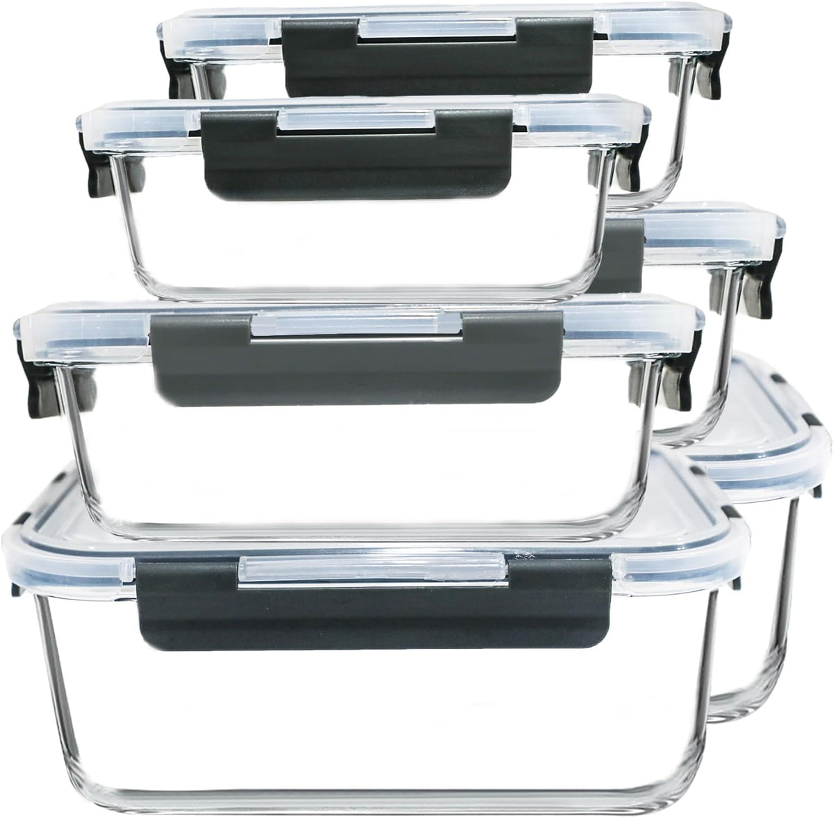 M MCIRCO 6 Pack Extra Large Glass Food Storage Containers with Lids