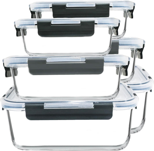 M MCIRCO 6 Pack Extra Large Glass Food Storage Containers with Lids