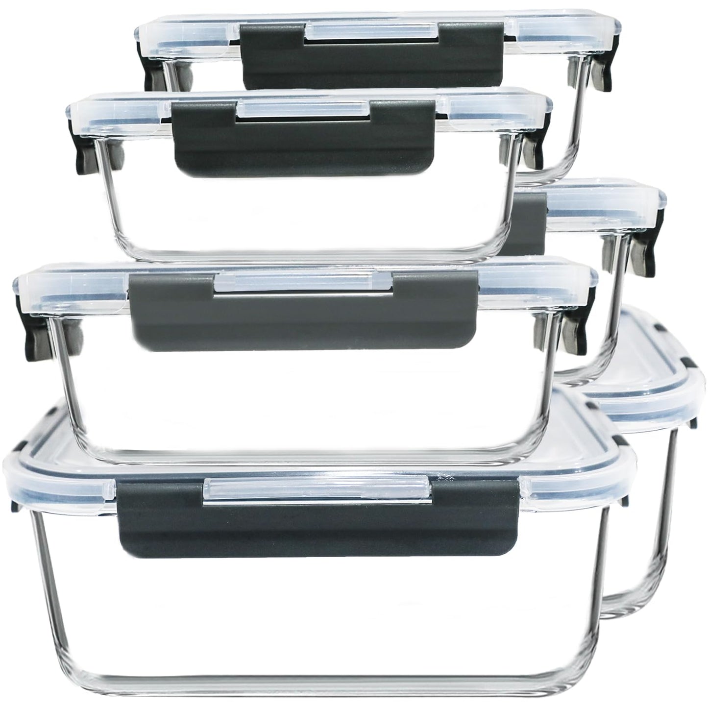 M MCIRCO 6 Pack Extra Large Glass Food Storage Containers with Lids