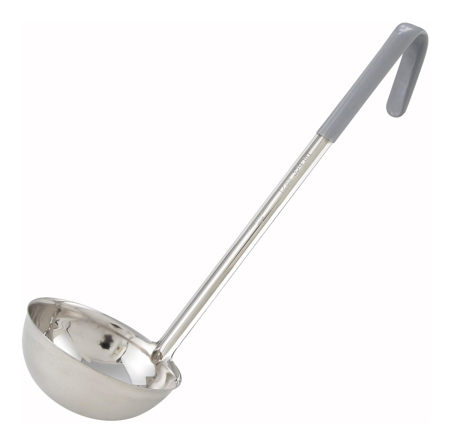 Winco 16 oz Red One Piece Stainless Steel Ladle
