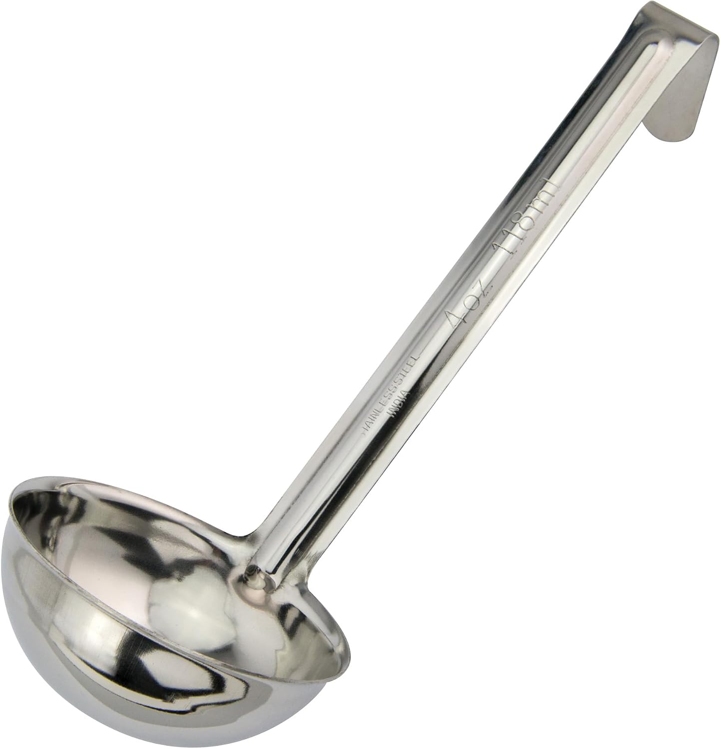 Winco 16 oz Red One Piece Stainless Steel Ladle