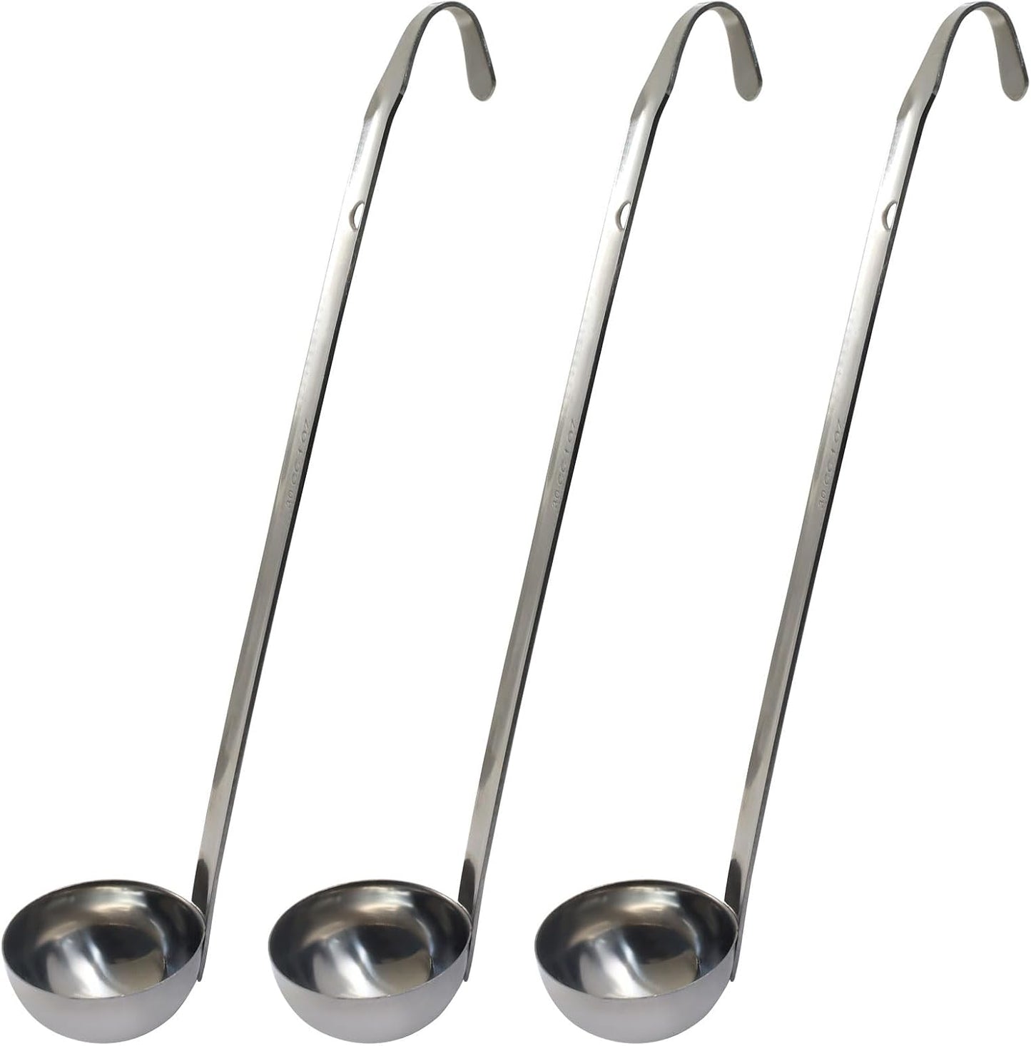 Hitefu 3 Pcs Stainless Steel Soup Ladle Set, 1 oz