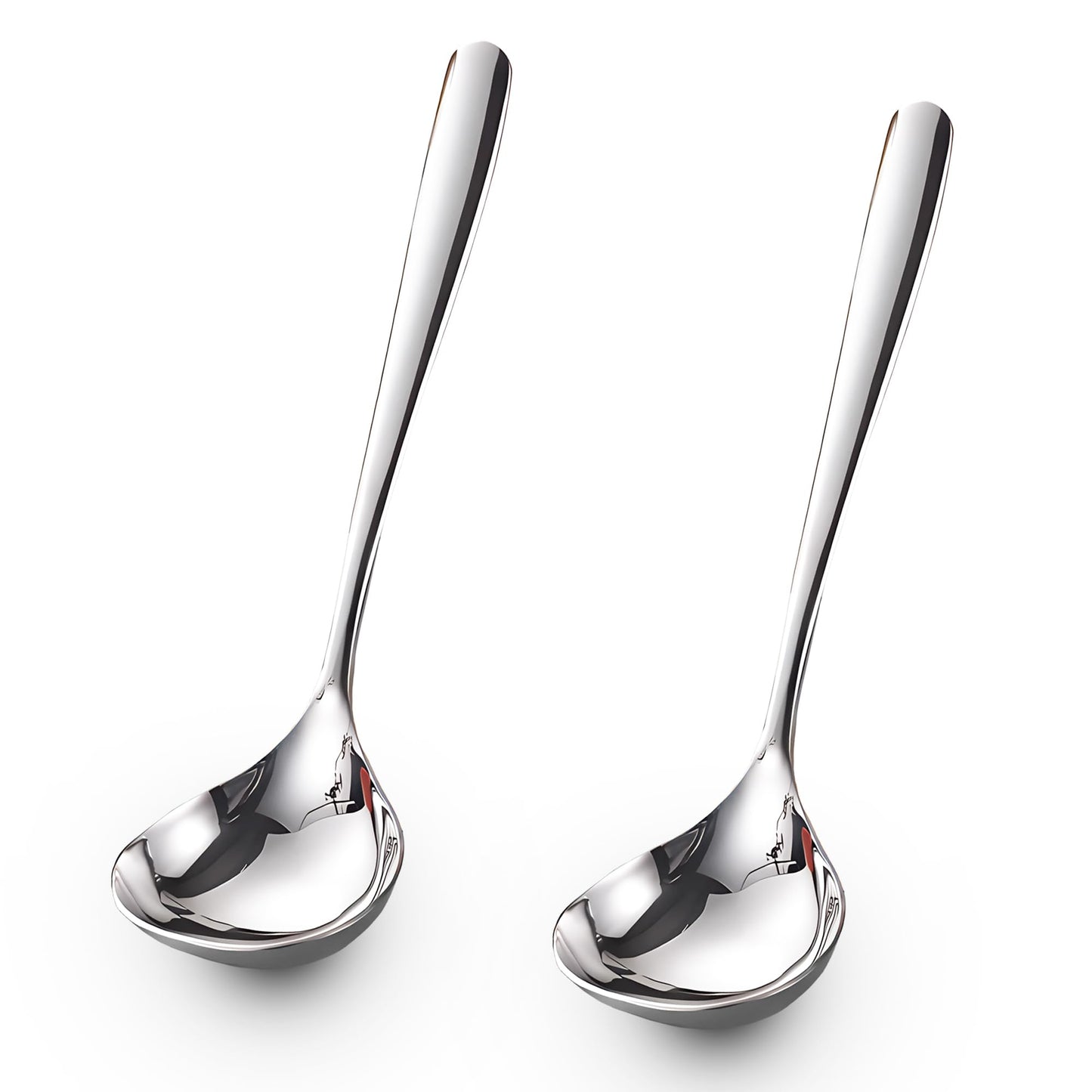 Comicfs 4 Pack Small Ladle Sauce Ladle SUS 304 Stainless Steel Small Serving Ladles Gravy Soup Spoon Ladles 8-Inch (Silver)