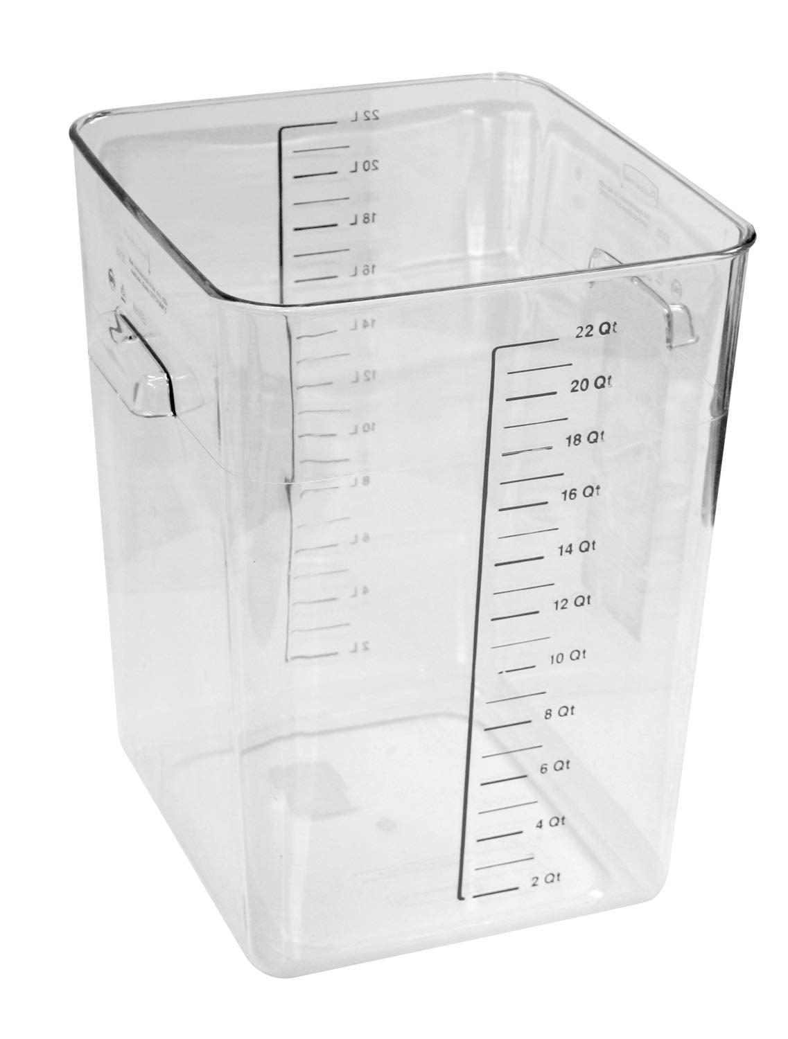 Rubbermaid Commercial Products Space Saving Square Food Storage Container 12 Quart Clear for Kitchen/Sous Vide/Meal Prep