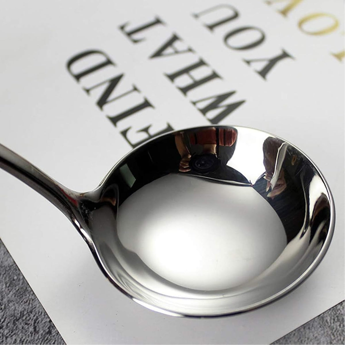 Zjunhm Small Soup and Gravy Ladles - 304 Stainless Steel, 7.7 Inches, 2-Piece Set - Dishwasher Safe (Silver)