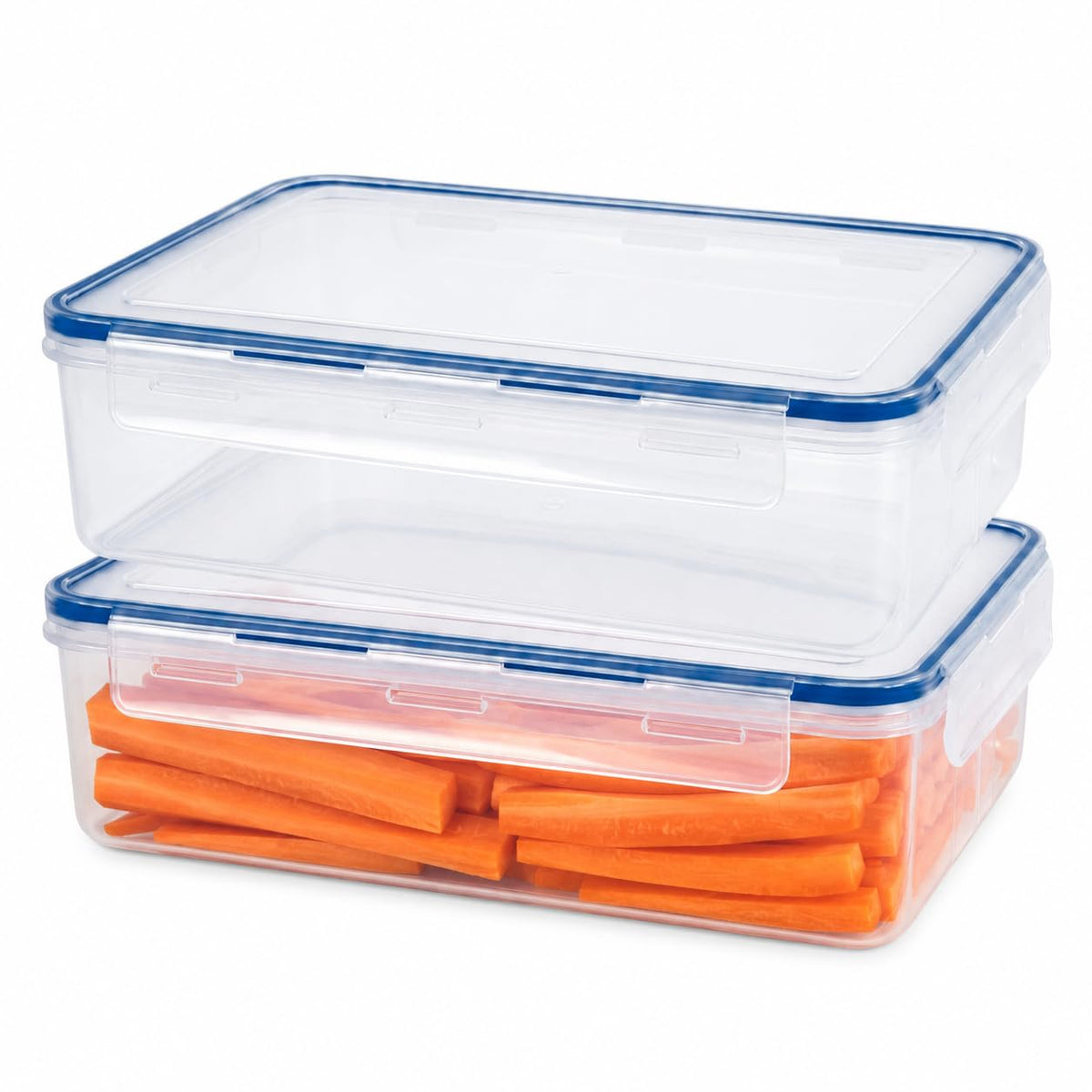 Tribello 68 oz Airtight Food Storage Containers with SnapTight Lids – Clear, Stackable, BPA-Free Meal Prep Containers for Kitchen, Freezer & Pantry – 3-Pack