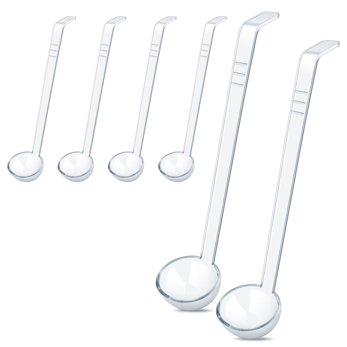6 Pcs 1 Oz Small Ladle 7.87 Inches Mini Ladles for Serving Sauce, Soup, Dressing, Punch Bowl, Gravy, Cocktail, Fruit Juices – Clear Plastic Long Handle Ladles for Parties