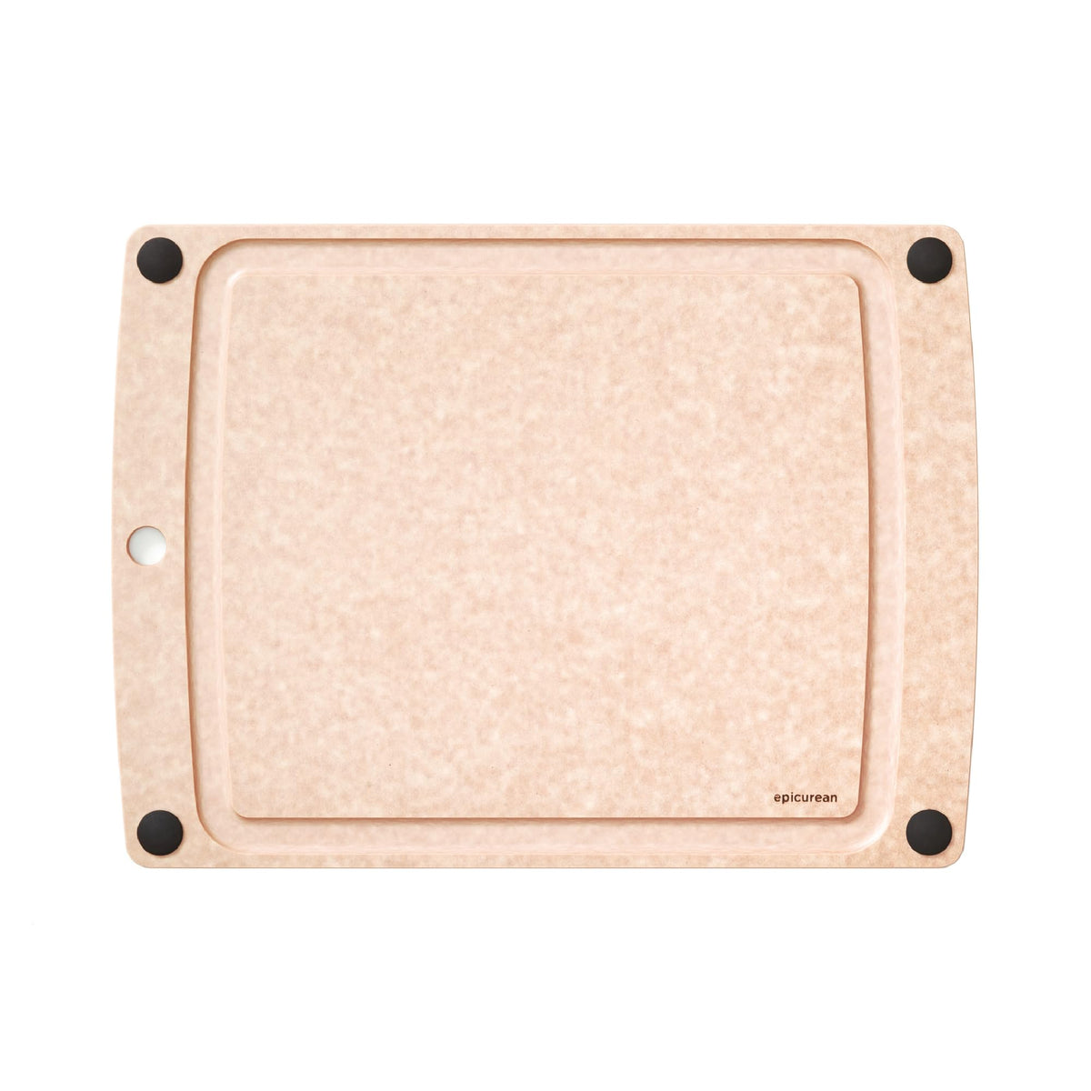 Epicurean All-In-One Cutting Board with Non-Slip Feet and Juice Groove, 11.5" × 9", Natural/Black