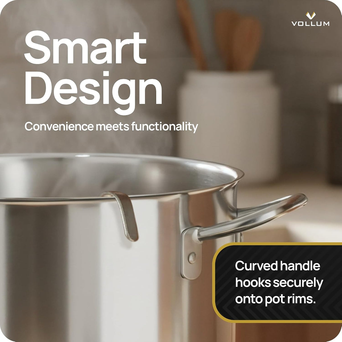 Vollum Stainless Steel Soup Ladle – Heavy Duty One-Piece 6 oz