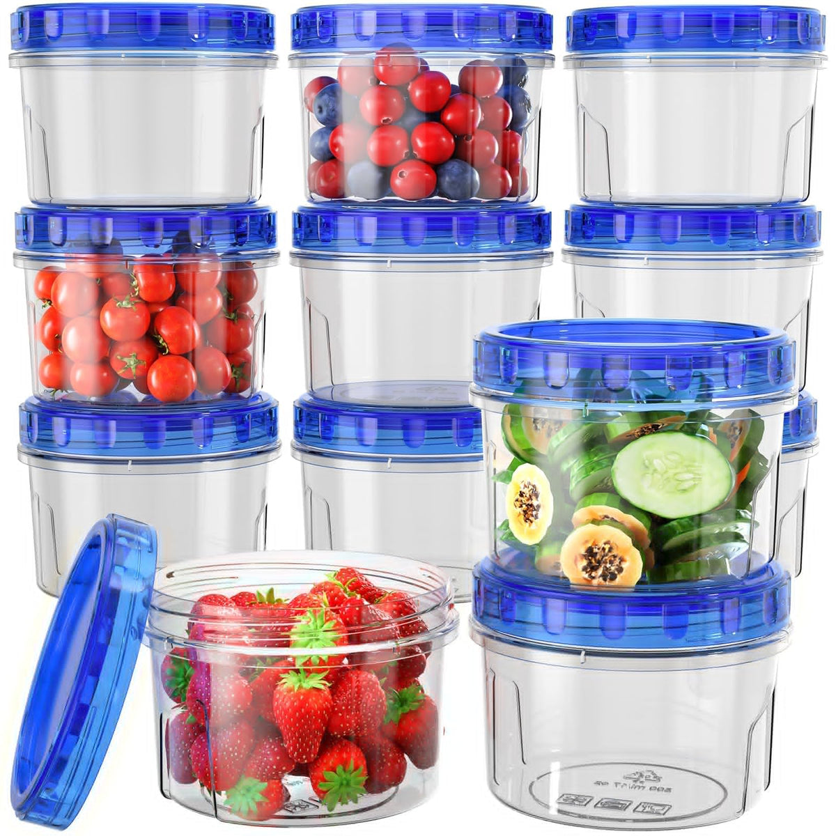 HOMETALL Freezer Storage Containers, [6 Pack-16 Oz] Airtight Plastic