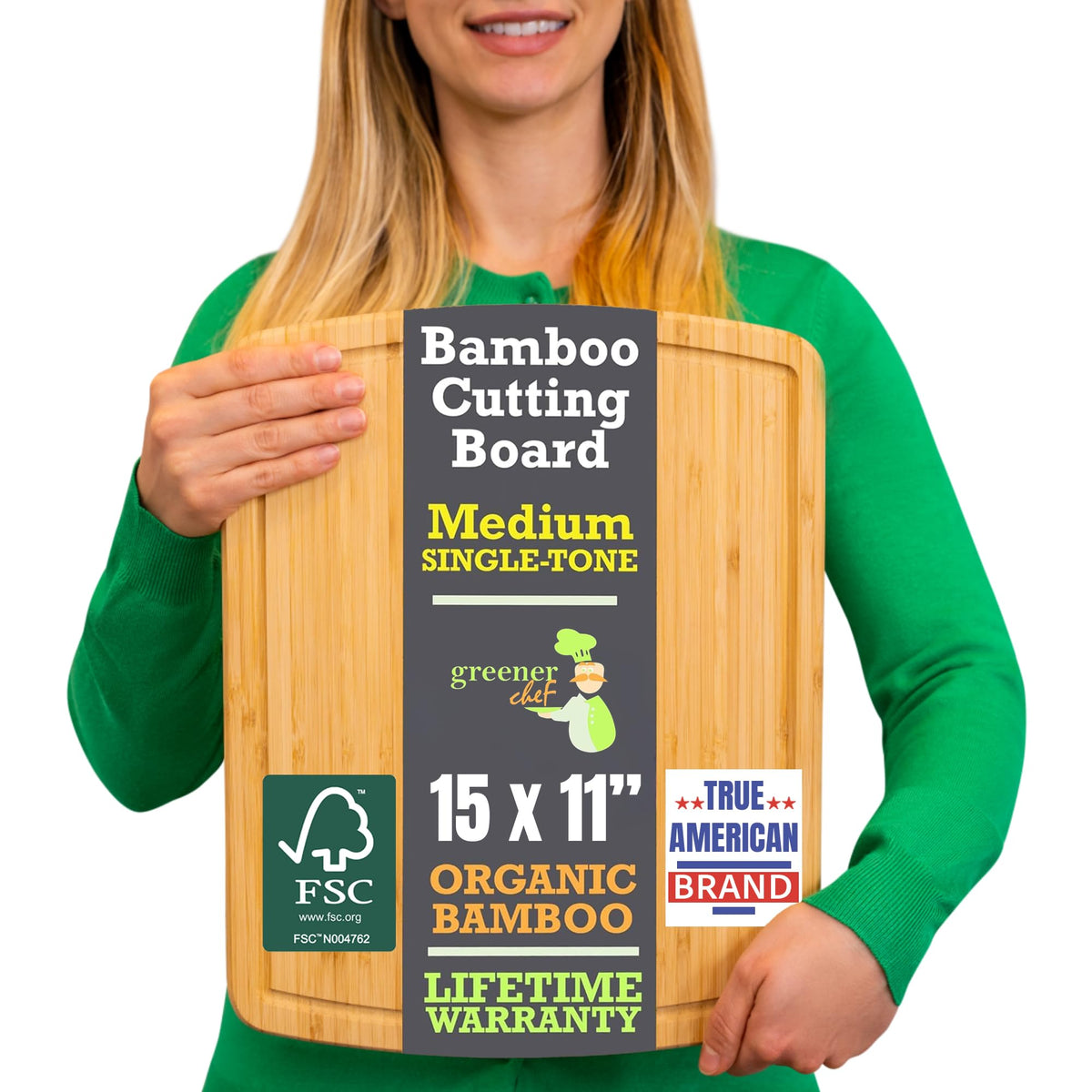 INDESTRUCTIBLE Bamboo Cutting Board (Extra Large) with Vertical Grain Strength Technology - Non Toxic, Spacious and Lightweight 18" XL Chopping Board Gift - Replacements for Life
