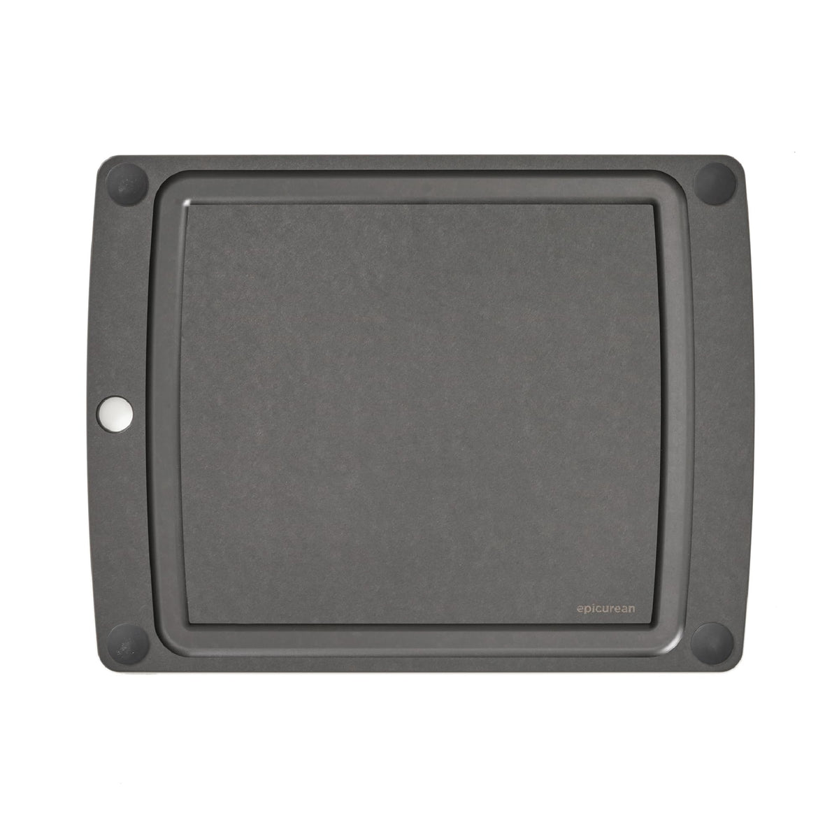 Epicurean All-In-One Cutting Board with Non-Slip Feet and Juice Groove, 11.5" × 9", Natural/Black