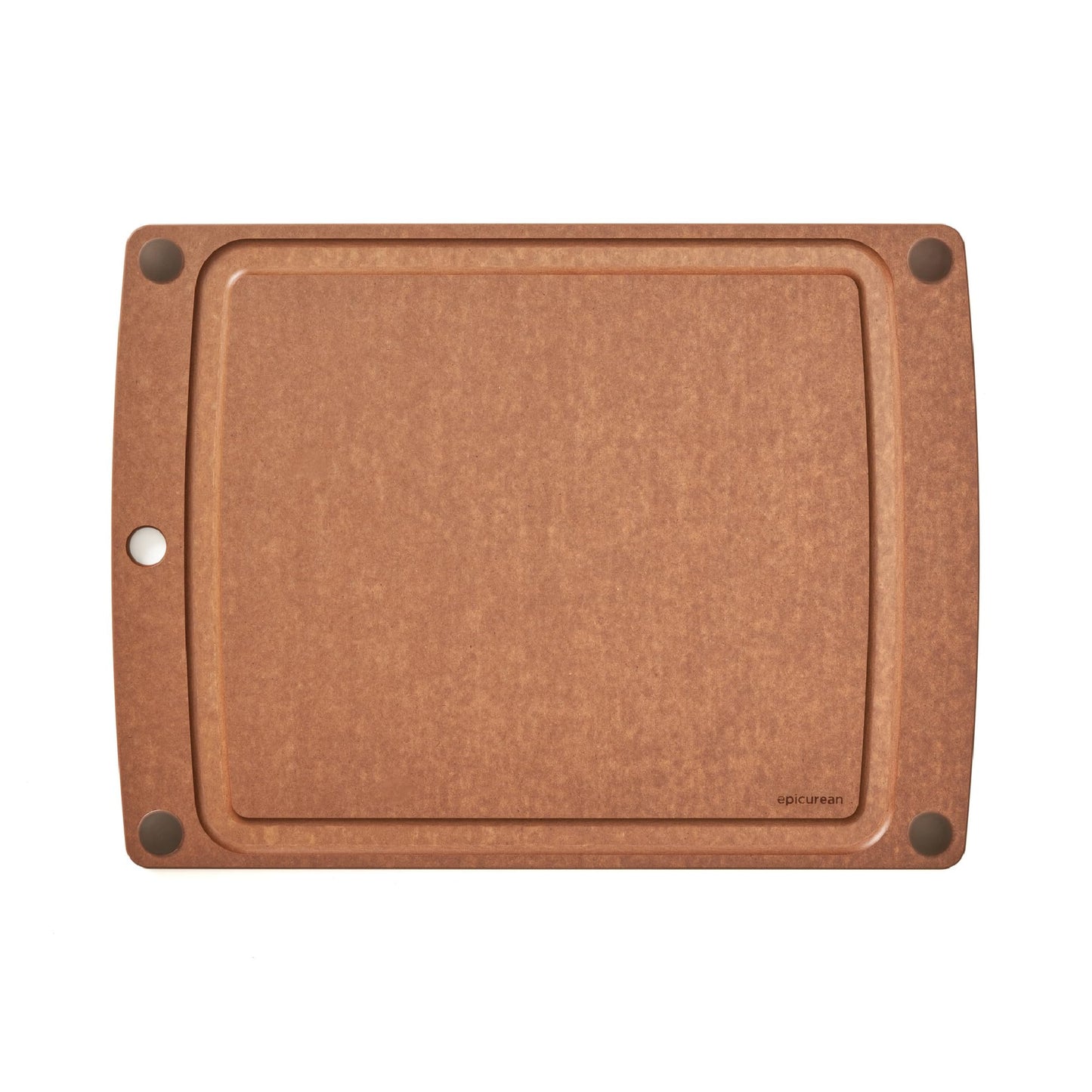 Epicurean All-In-One Cutting Board with Non-Slip Feet and Juice Groove, 11.5" × 9", Natural/Black