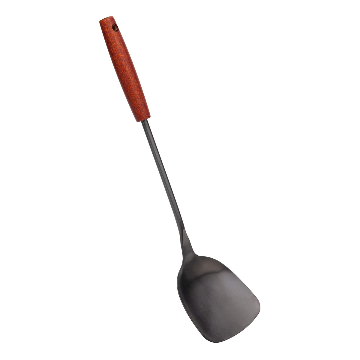 Stainless Steel Wok Utensil - 14.2 Inch Rust Proof Soup Ladle With Ergonomic Wooden Handle - Serving Spoon For Cooking, Gravy, Sauces, and More