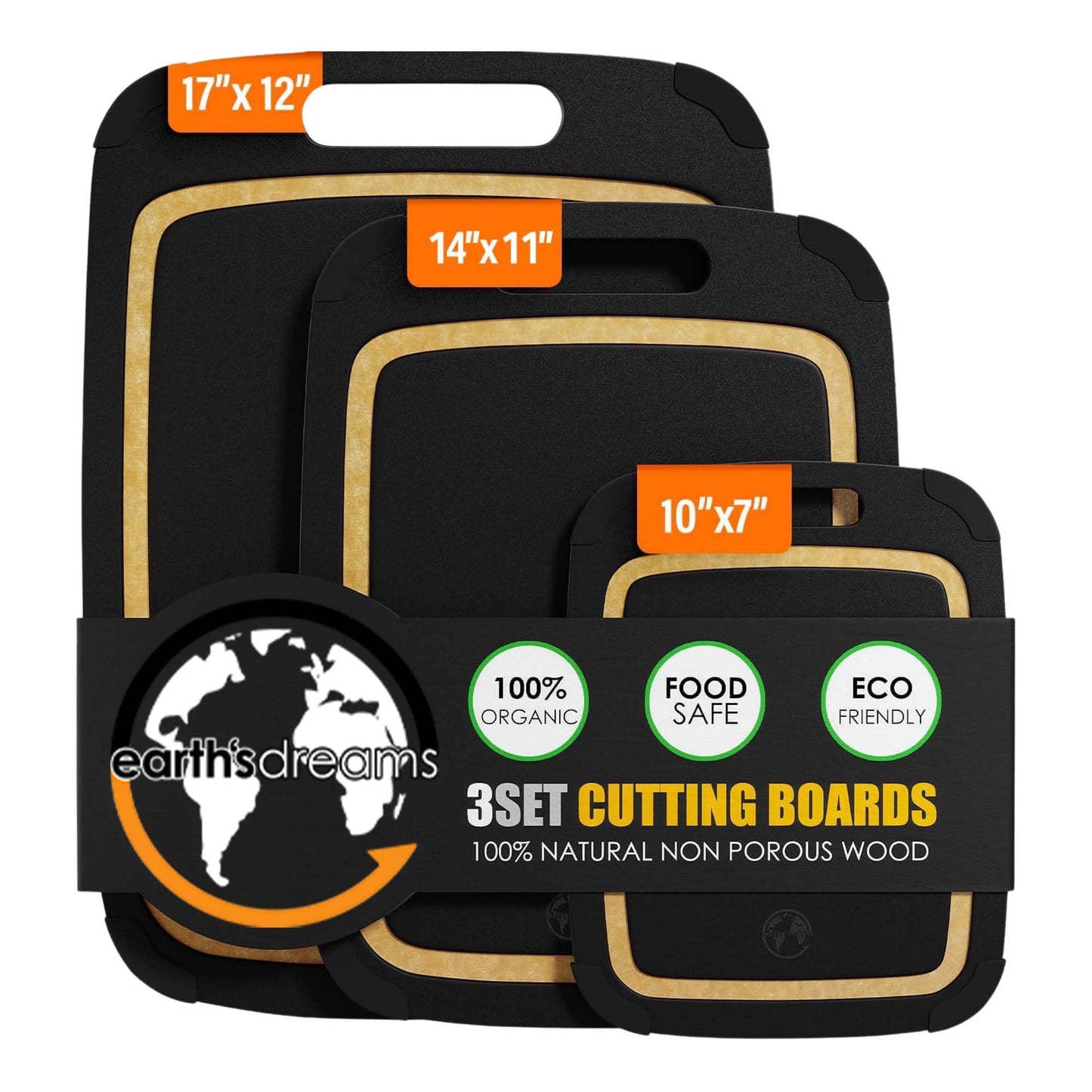 Composite Wood Cutting Board Set of 3, Chopping Board