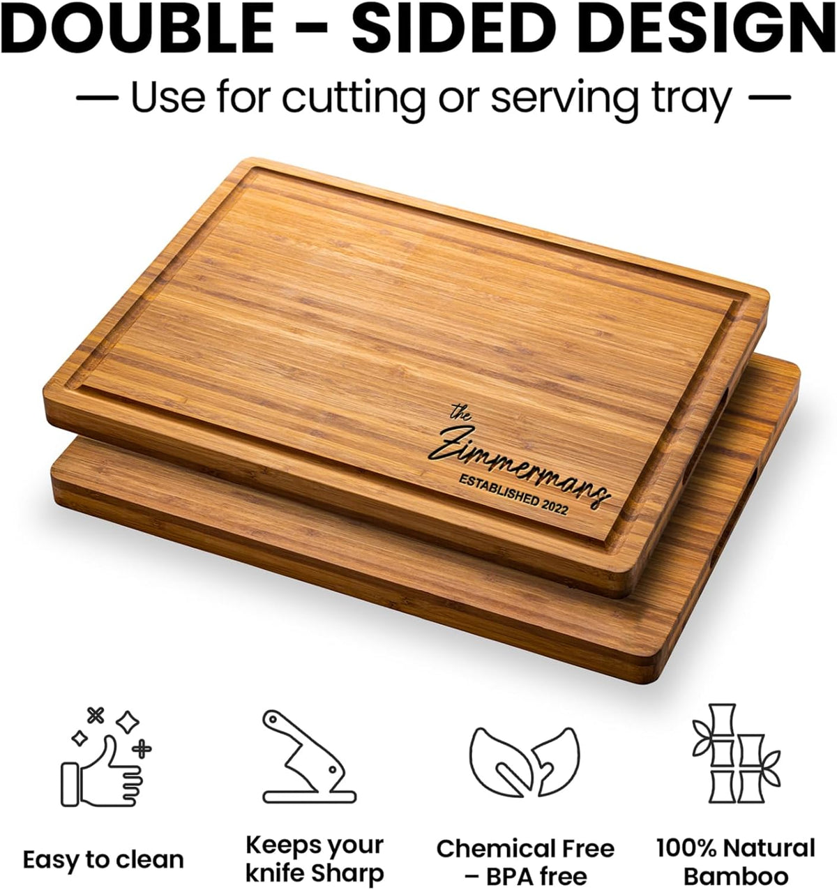 Personalized Cutting Board, Custom Bamboo Engraved Charcuterie Boards - Best Present for Wedding, Bridal Shower, Engagement, Anniversary, Housewarming, Gift Idea for Couples Bride, Parent, Family