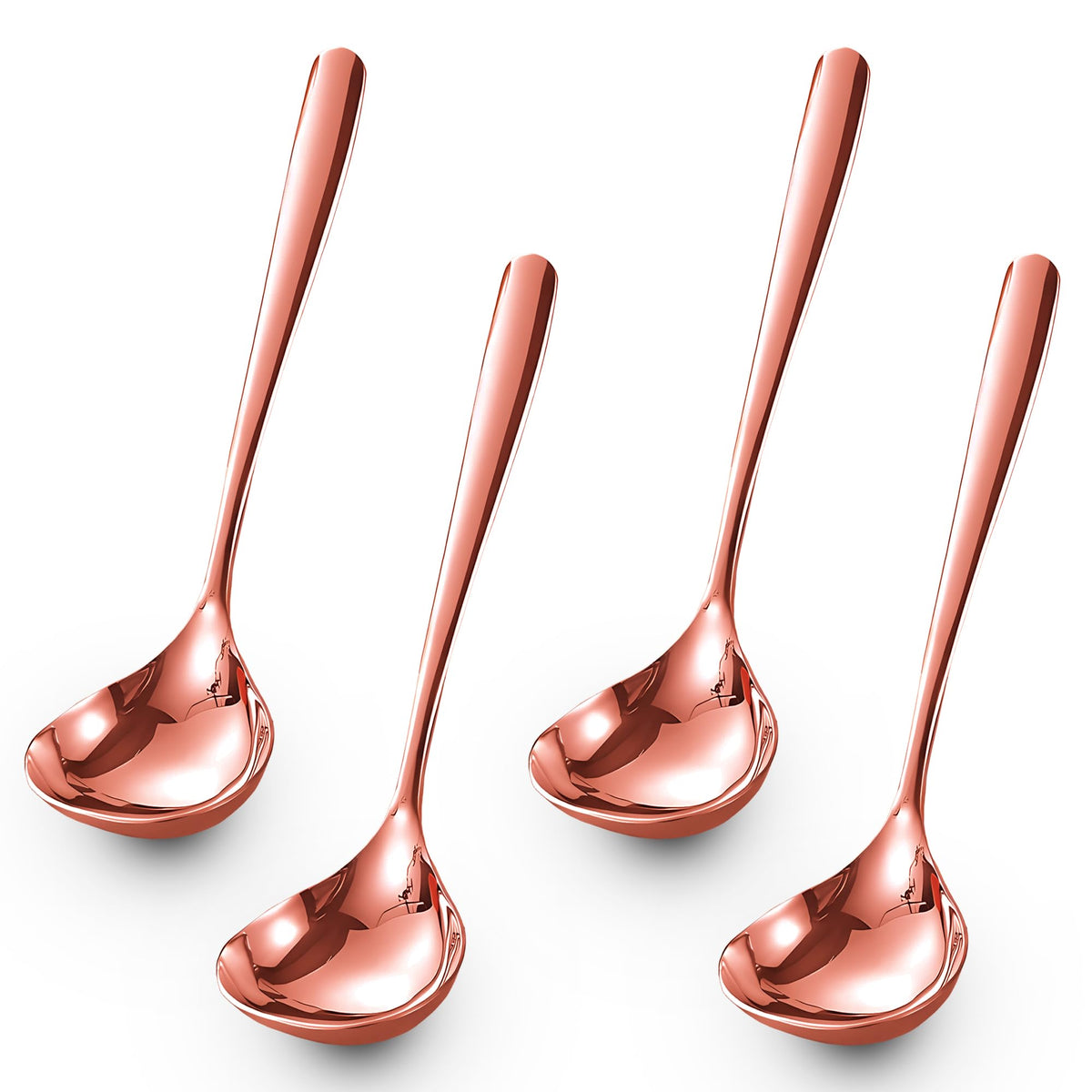 Comicfs 4 Pack Small Ladle Sauce Ladle SUS 304 Stainless Steel Small Serving Ladles Gravy Soup Spoon Ladles 8-Inch (Silver)