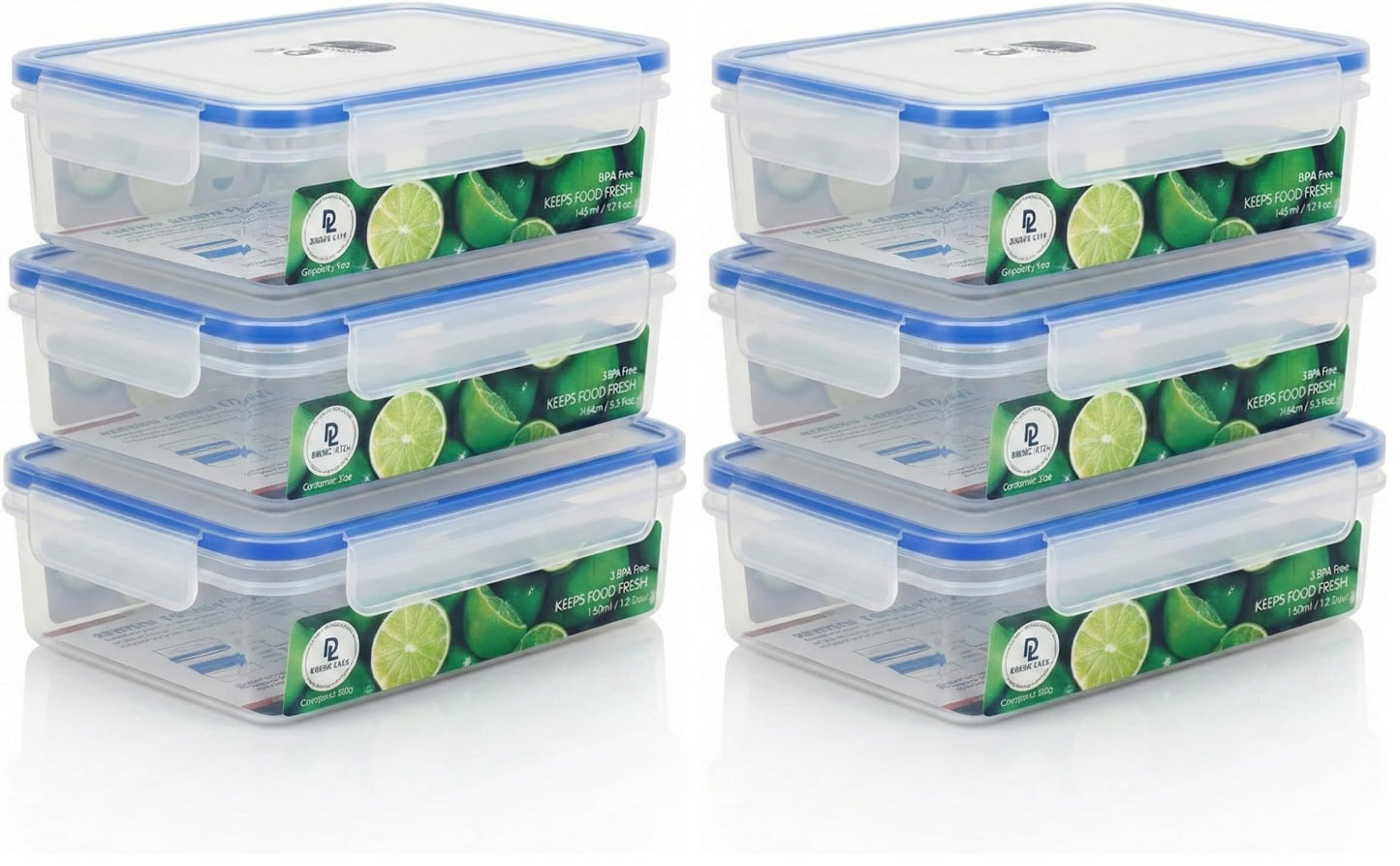 Tribello 68 oz Airtight Food Storage Containers with SnapTight Lids – Clear, Stackable, BPA-Free Meal Prep Containers for Kitchen, Freezer & Pantry – 3-Pack