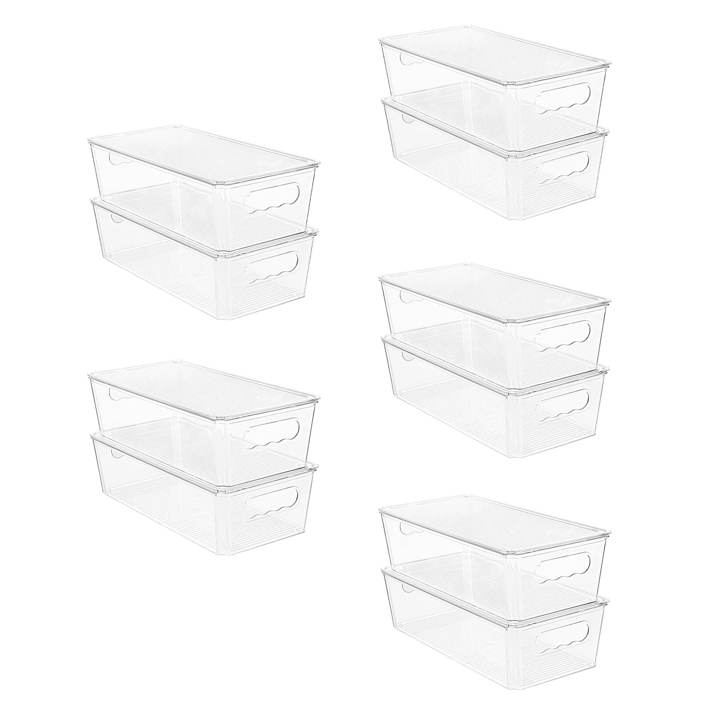 Vtopmart 8pcs Clear Stackable Storage Bins with Lids
