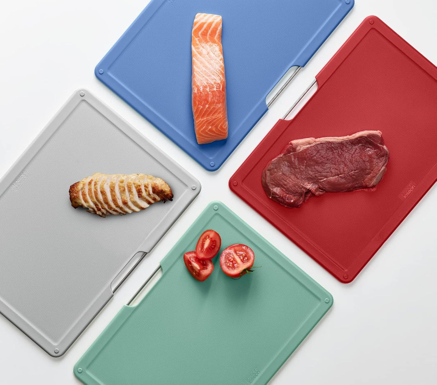 Joseph Joseph Folio Chopping Board Set of 4, Large- Silver/Coast