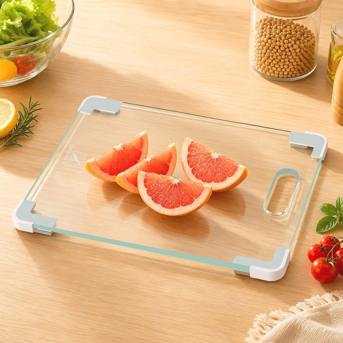 16x12 Clear Tempered Glass Cutting Board for Kitchen, Dishwasher Safe