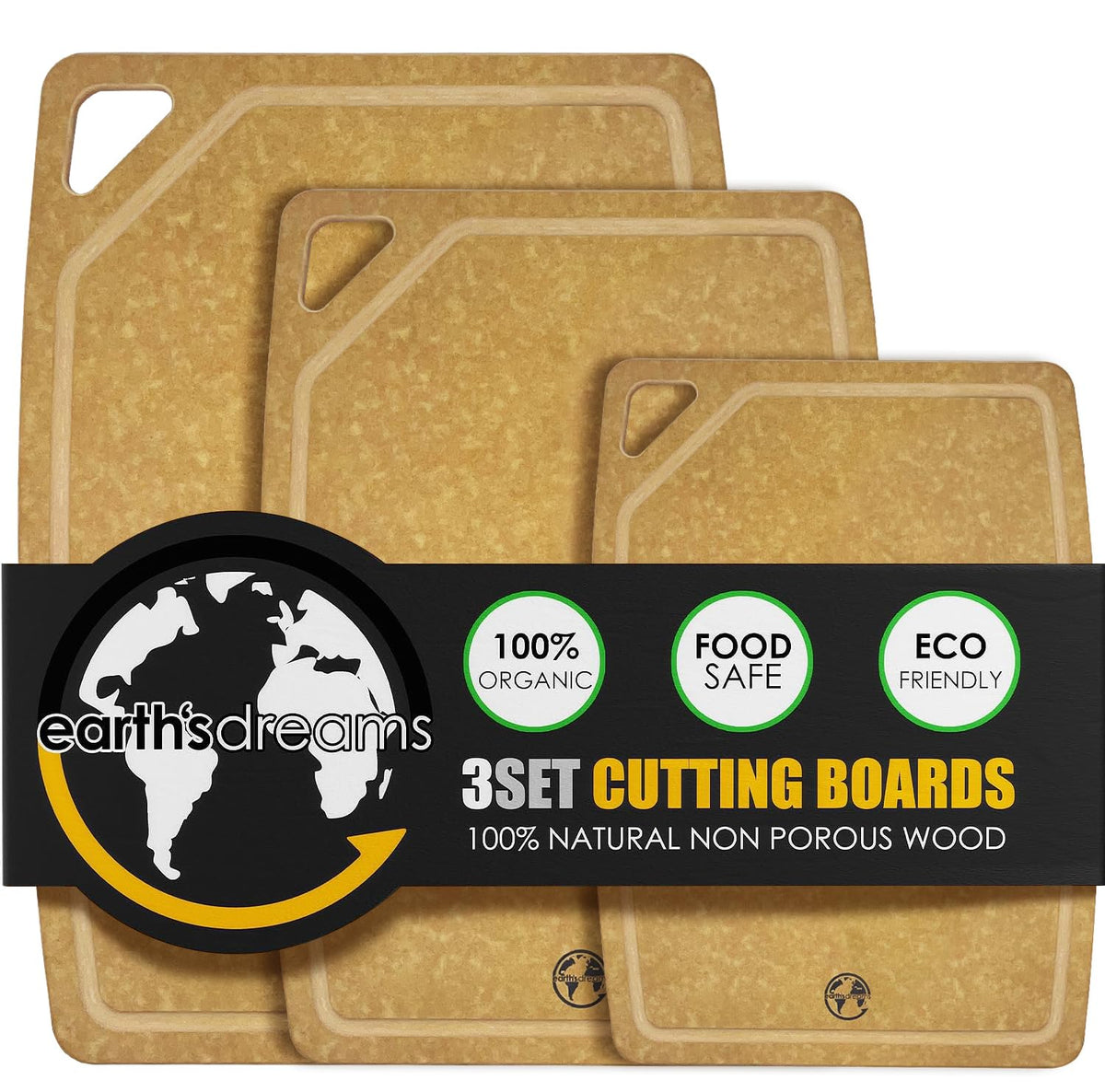 Composite Wood Cutting Board Set of 3, Chopping Board