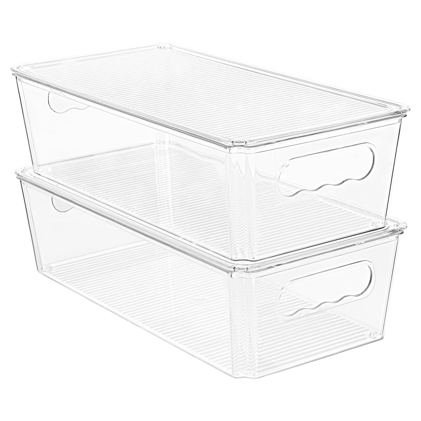 Vtopmart 8pcs Clear Stackable Storage Bins with Lids