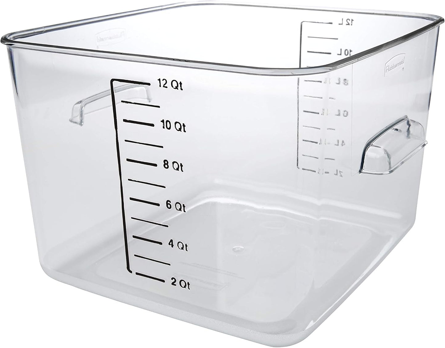 Rubbermaid Commercial Products Space Saving Square Food Storage Container 12 Quart Clear for Kitchen/Sous Vide/Meal Prep