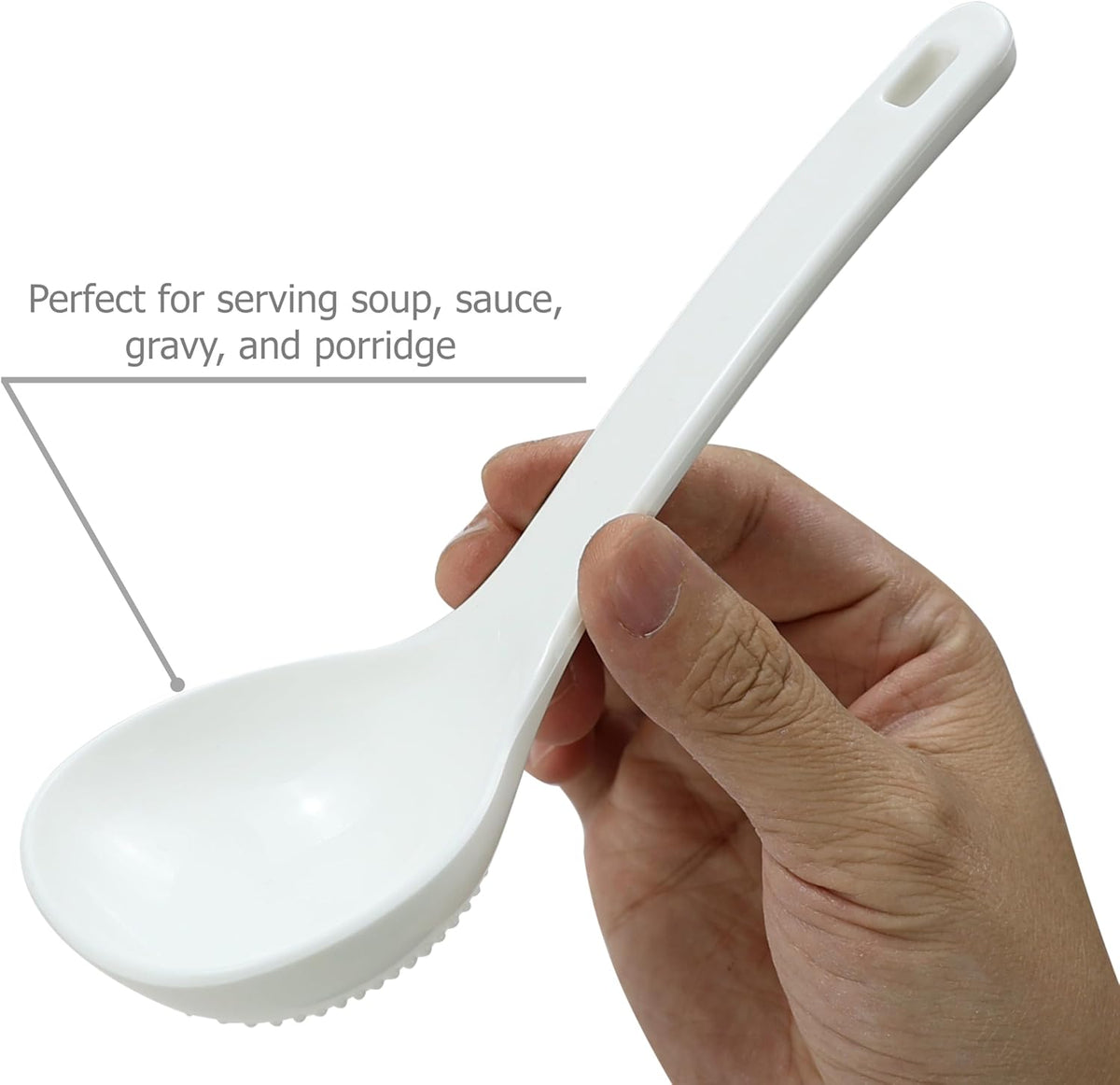 EIKS 2 Pack Plastic Soup Ladle Serving Spoon, 7.5 inch Long