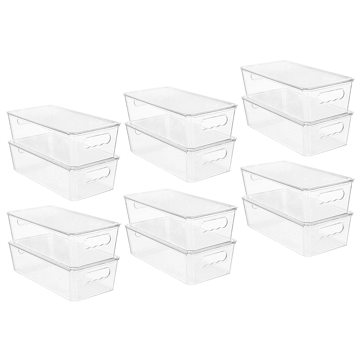 Vtopmart 8pcs Clear Stackable Storage Bins with Lids