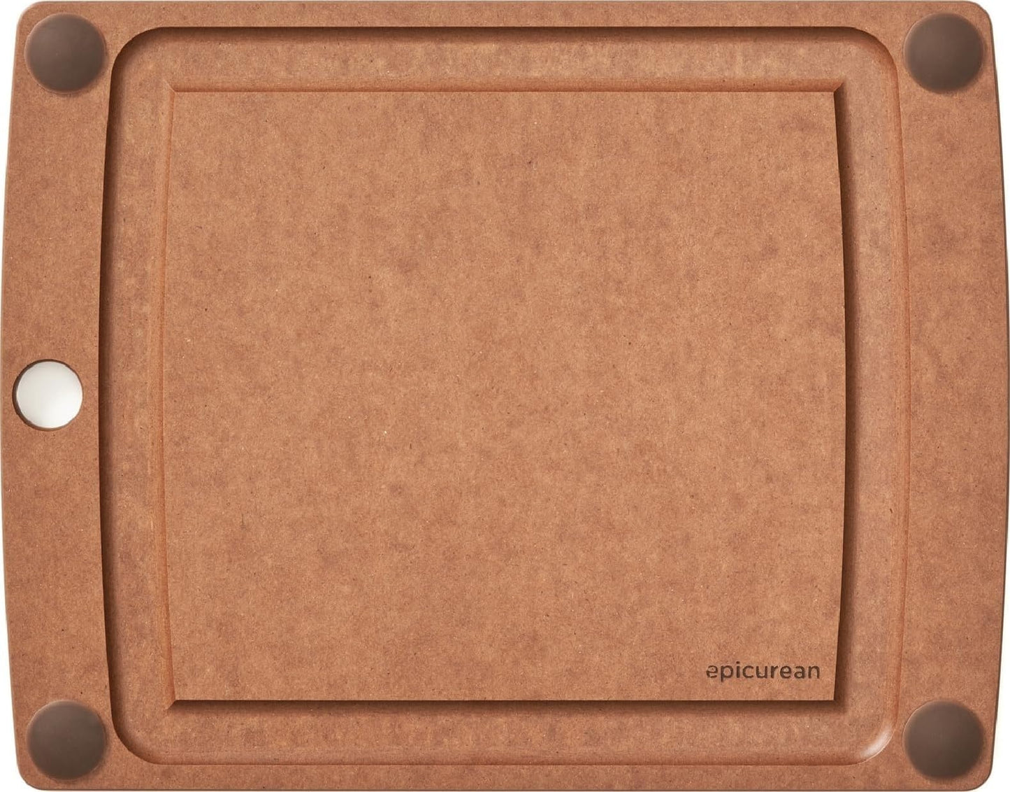 Epicurean All-In-One Cutting Board with Non-Slip Feet and Juice Groove, 11.5" × 9", Natural/Black