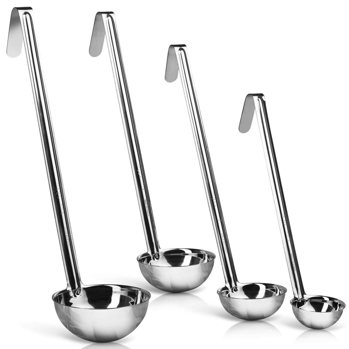 3-Pack Stainless Steel Soup Ladles, 4 oz Heat Resistant Serving Spoons