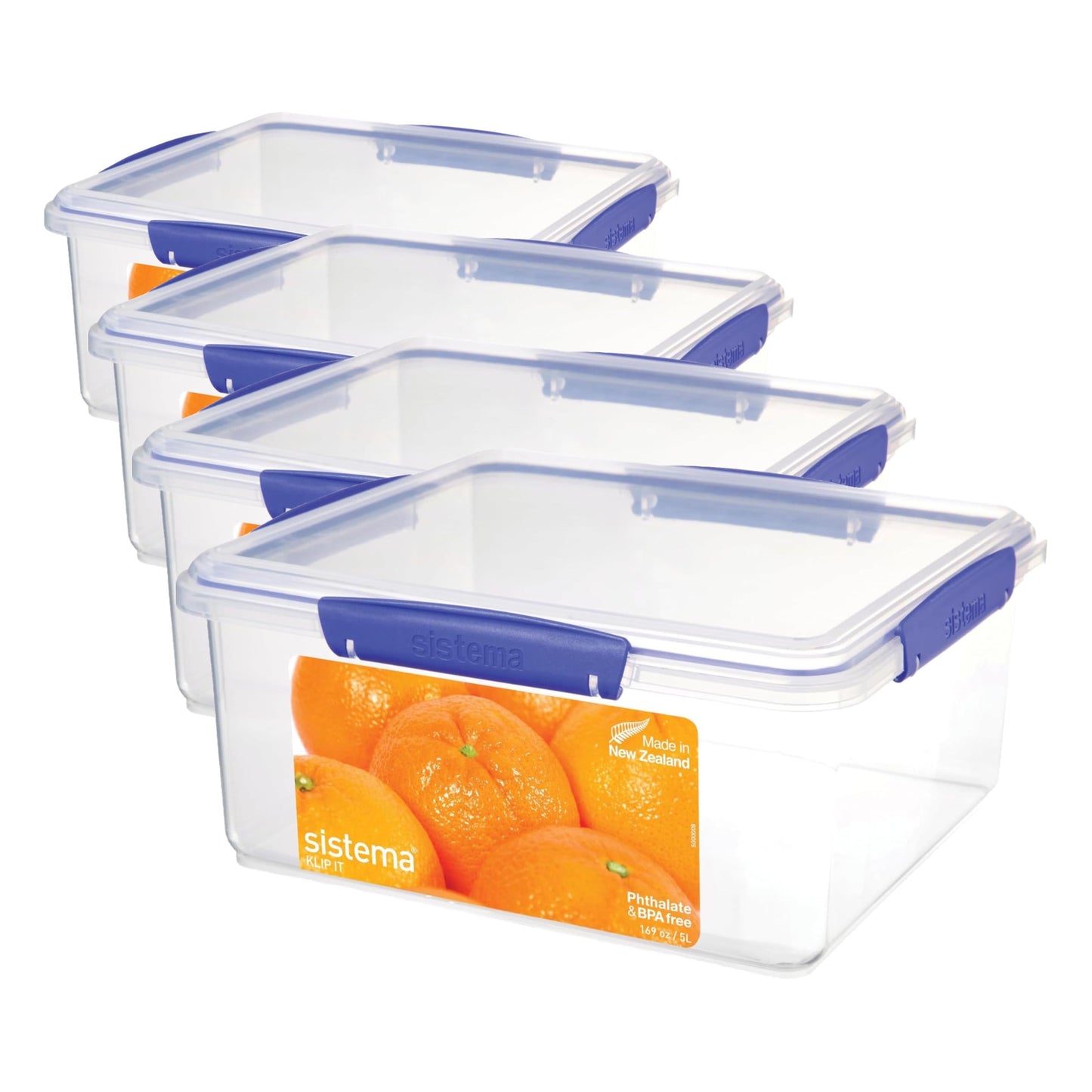 Sistema KLIP IT Large 7L Food Storage Container, Airtight & Stackable, Dishwasher, Freezer, & Microwave-Safe, BPA-Free