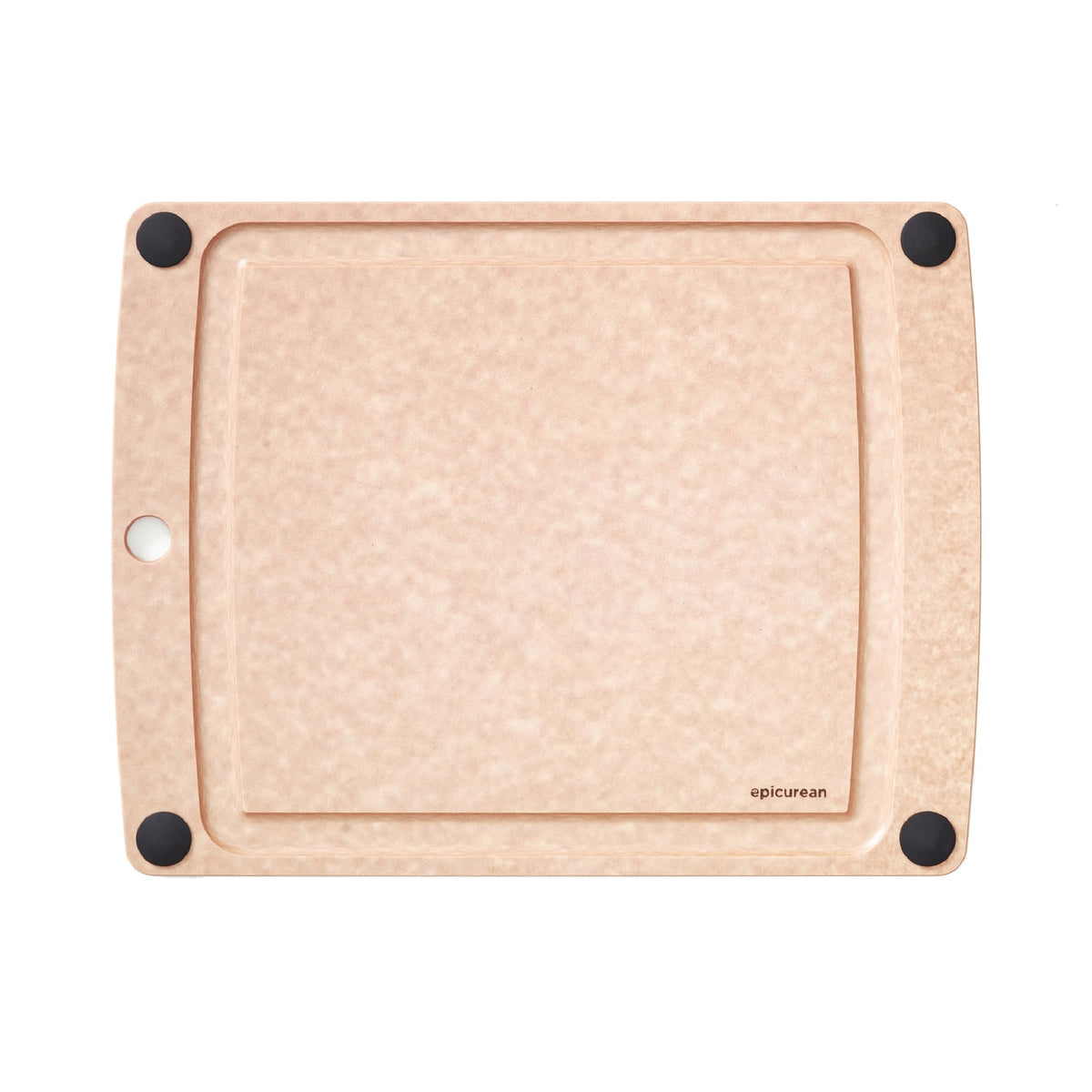 Epicurean All-In-One Cutting Board with Non-Slip Feet and Juice Groove, 11.5" × 9", Natural/Black