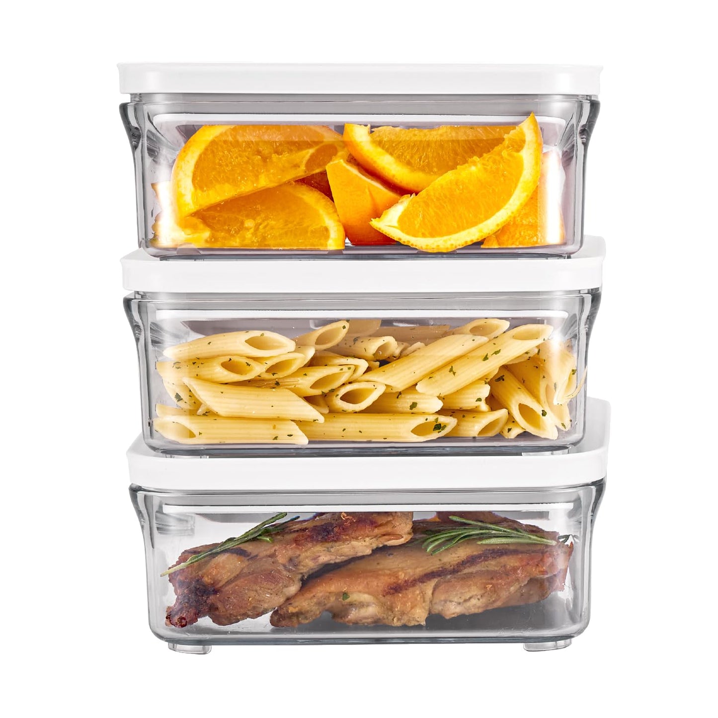VAKUEN Premium Airtight Food Storage Containers & Vacuum Sealer Machine Starter Set, 4-piece Container with Sealer, 100% Leak Proof,Keep food fresh up to 5 times longer than non-vacuum strorage.