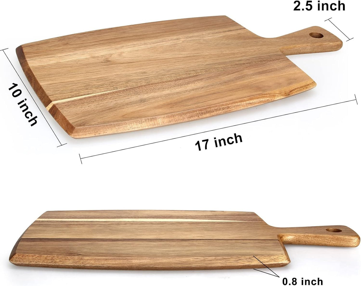 Acacia Wood Chopping Cutting Board Kitchen with Handle Charcuterie Boards