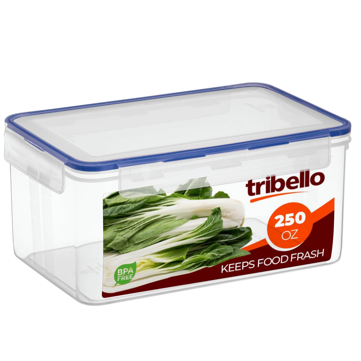 Tribello 68 oz Airtight Food Storage Containers with SnapTight Lids – Clear, Stackable, BPA-Free Meal Prep Containers for Kitchen, Freezer & Pantry – 3-Pack