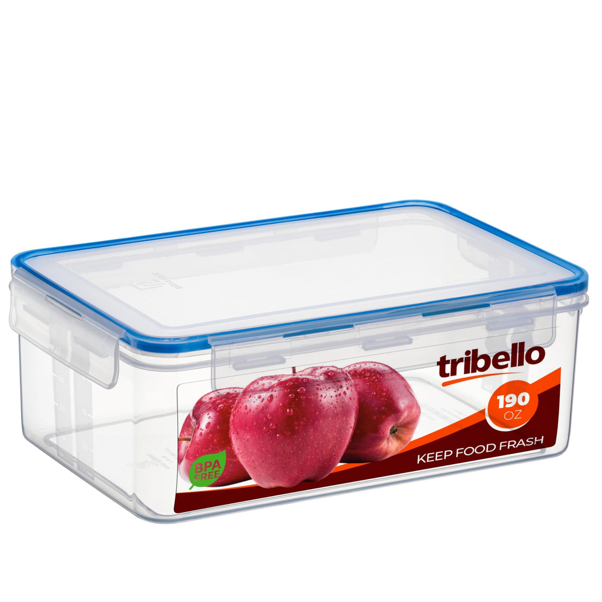 Tribello 68 oz Airtight Food Storage Containers with SnapTight Lids – Clear, Stackable, BPA-Free Meal Prep Containers for Kitchen, Freezer & Pantry – 3-Pack