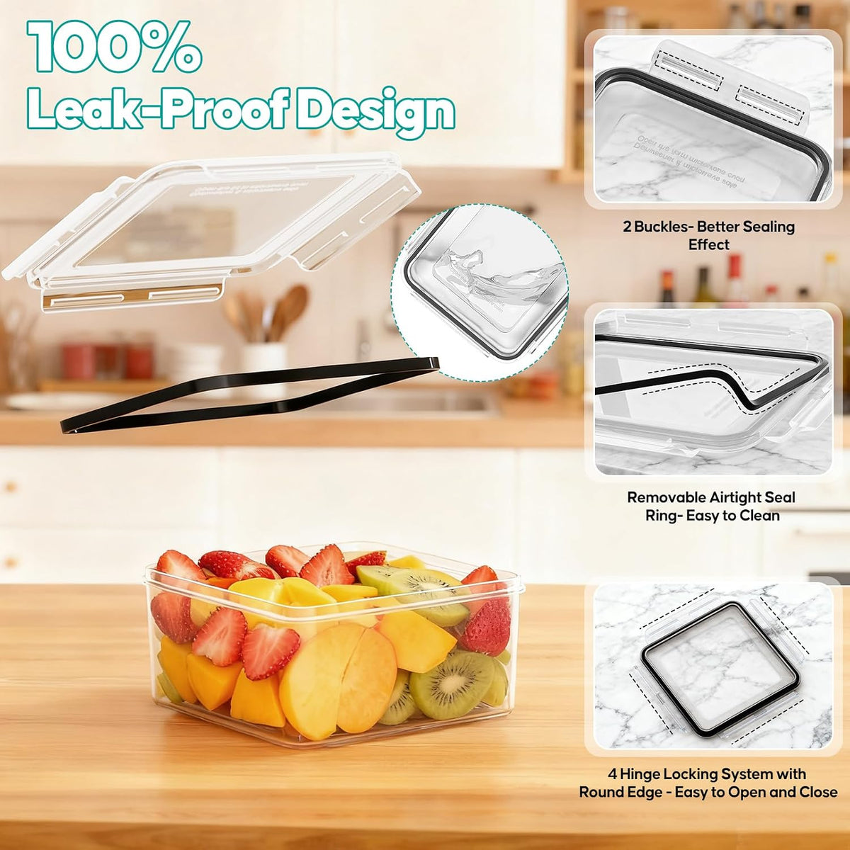 40 PCS Food Storage Containers with Lids Airtight (20 Containers & 20 Lids)