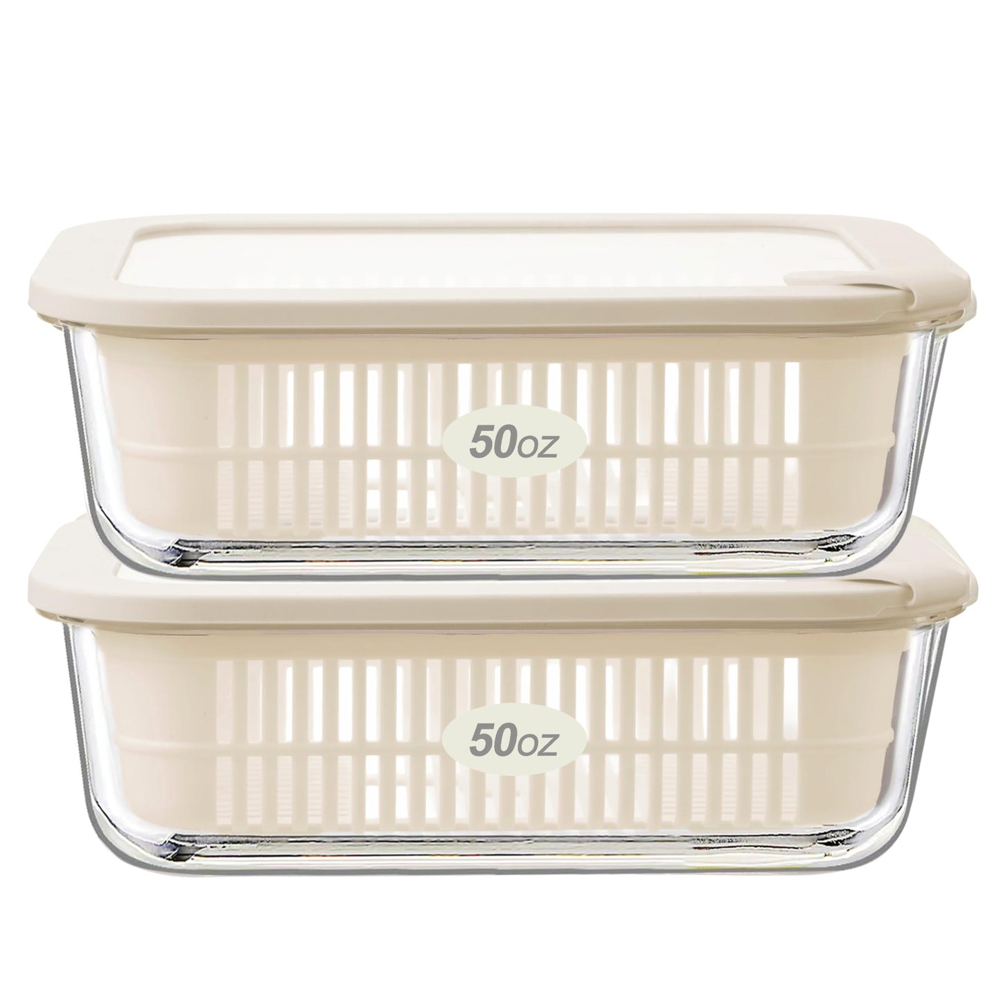 Urban Green Glass Food Storage Containers with Glass Lids, Microwave Safe Food Container Set, Airtight Food Container Set, LeakProof, 100% Plastic Free, White Color, 4pack