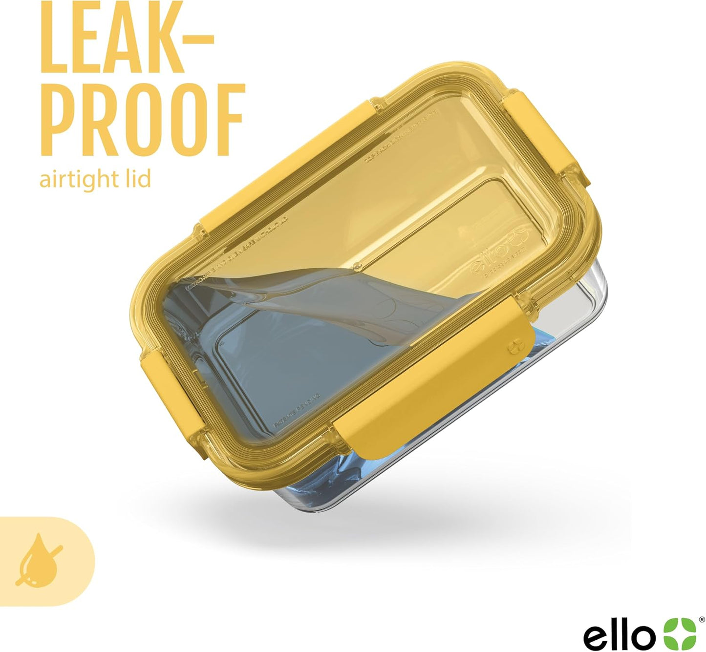 Ello Color Lock 3.4 Cup Glass Meal Prep Containers & Lids, 5 Pack, Desert