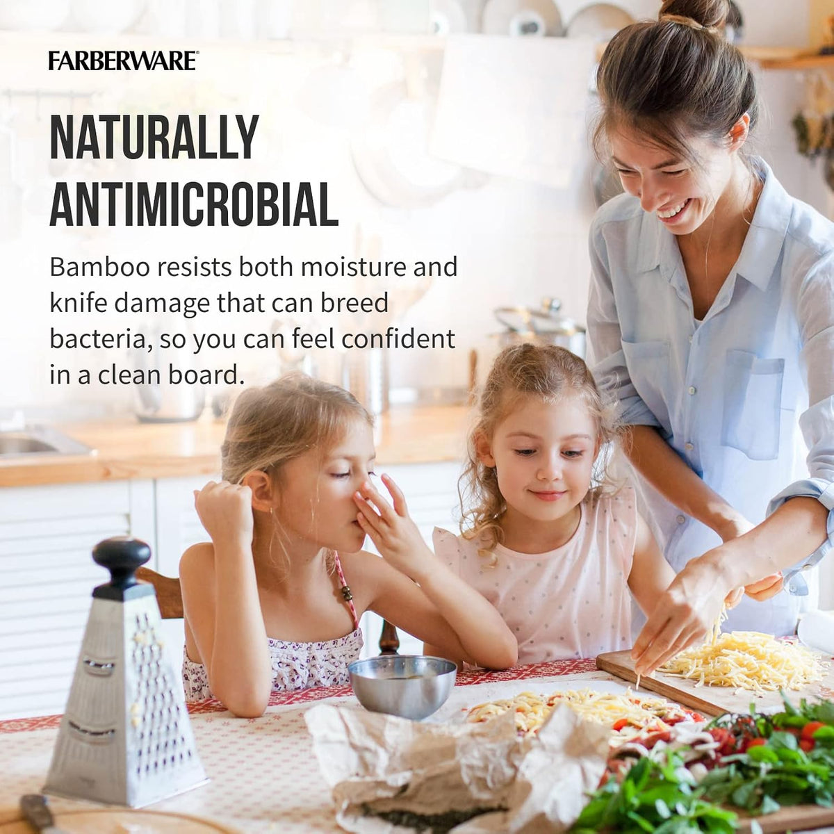 Farberware Bamboo Cutting Board Set of 3, Reversible, 3 Sizes