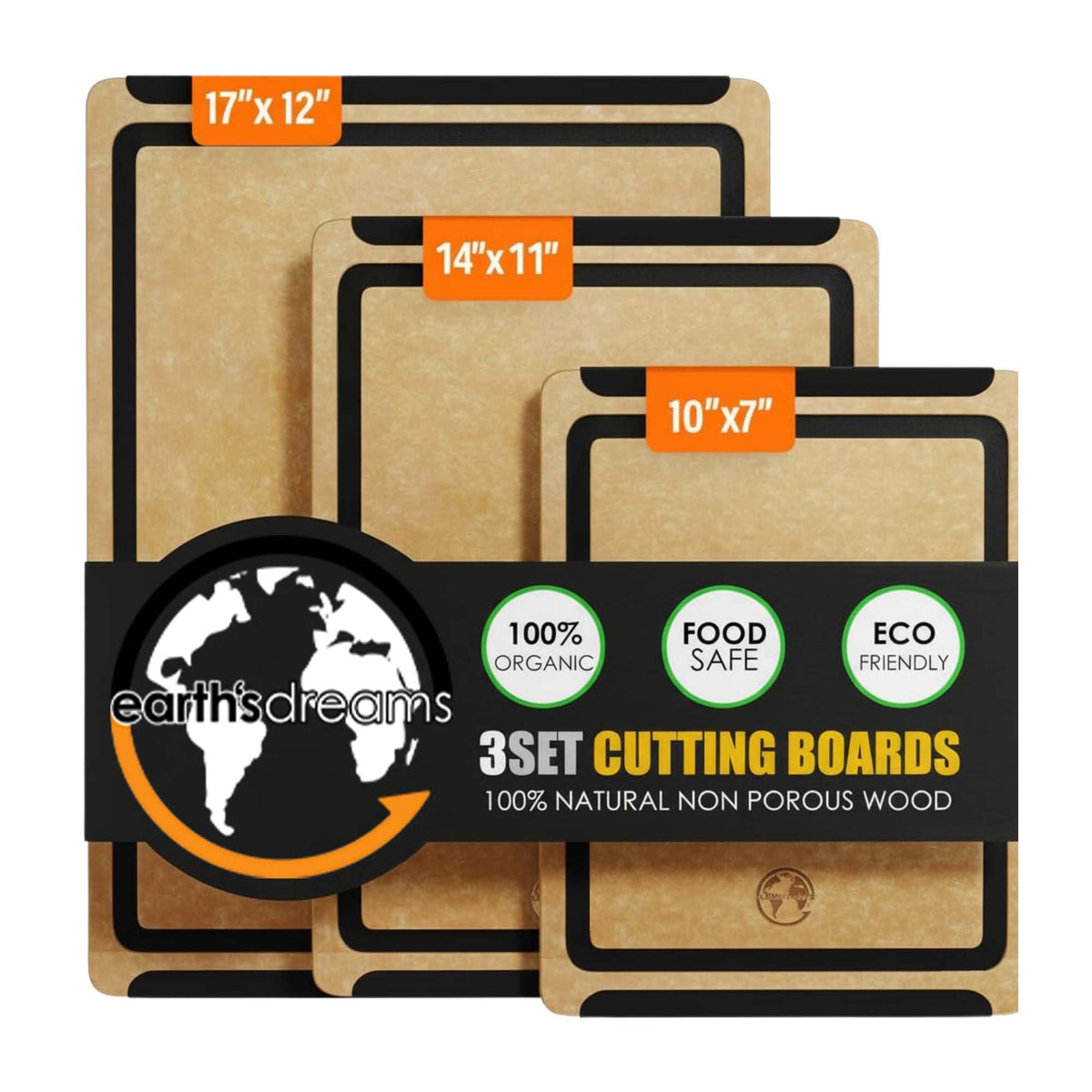 Composite Wood Cutting Board Set of 3, Chopping Board