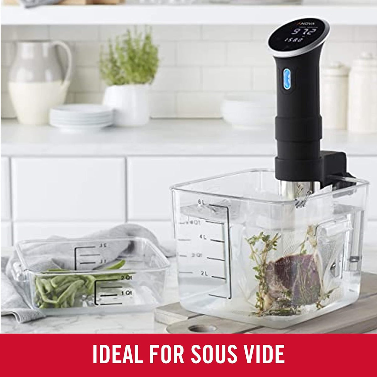Rubbermaid Commercial Products Space Saving Square Food Storage Container 12 Quart Clear for Kitchen/Sous Vide/Meal Prep