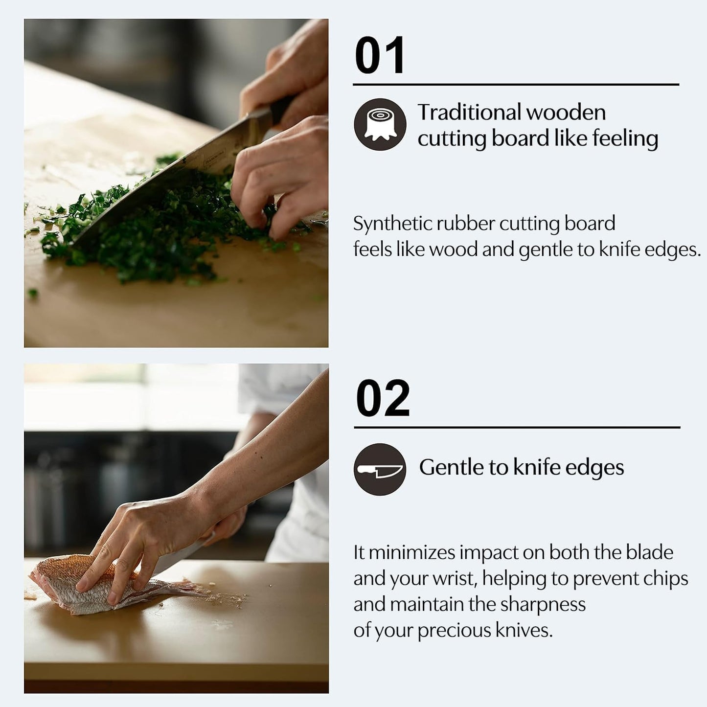 Asahi Cookin Cut Rubber Cutting Board, NE05103, Home Use, Made in Japan LL 16.5 x 9.8 x 0.5 inches (42cm x 25cm x 1.3cm)
