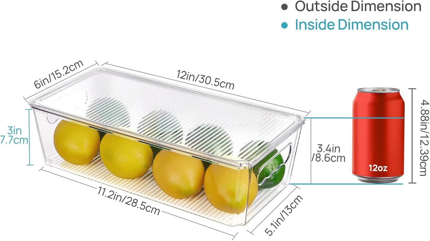 Vtopmart 8pcs Clear Stackable Storage Bins with Lids