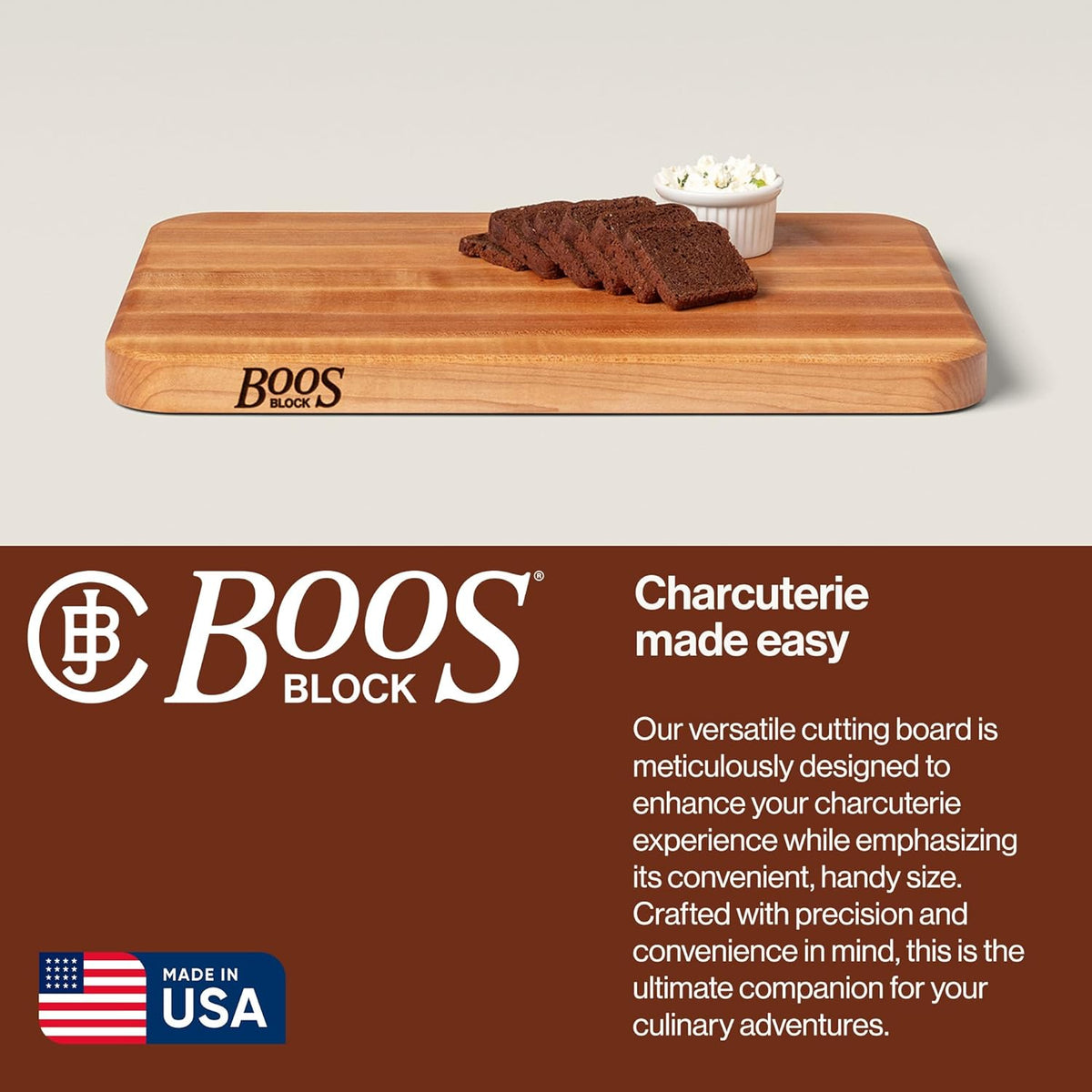 John Boos Chop-N-Slice Series Rectangular Wooden Maple Cutting Board